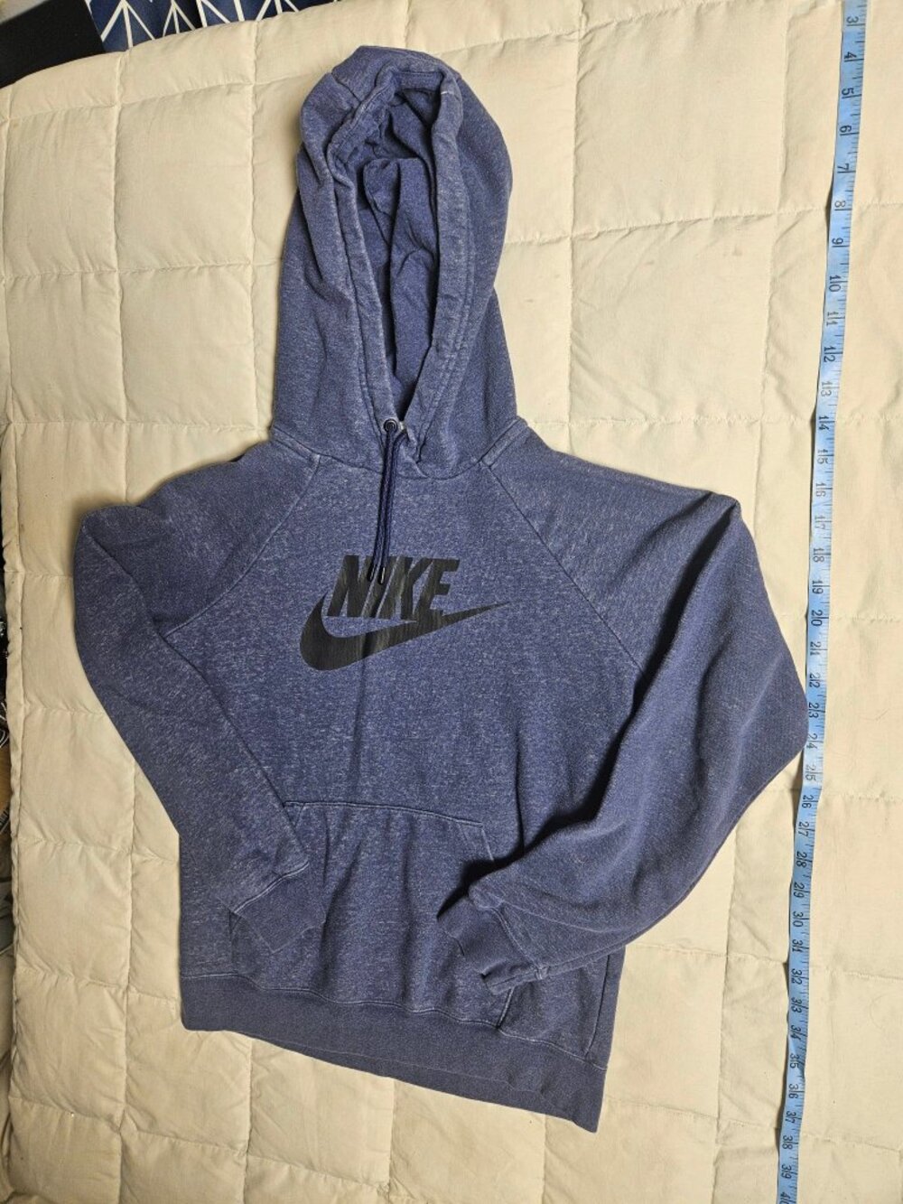 Nike Pullover Hoodie Navy Heather Size S Swoosh Logo Kangaroo Pocket